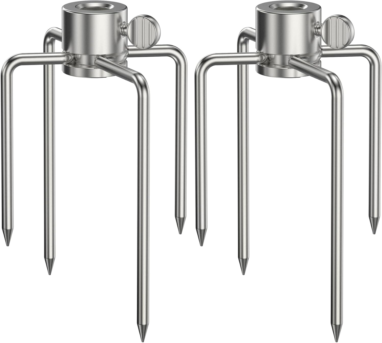 2 Stück 8 Mm Vierkantspieße, 4-zinkige Fleischgabeln Aus Edelstahl, Für Grill Und Drehspieß