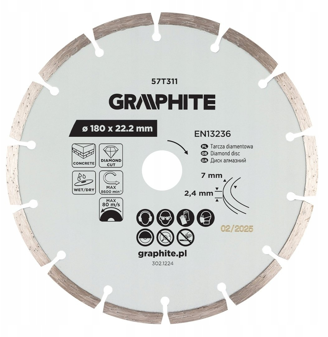 Diamantblatt Graphite 57t311 180 Mm 8600 U/min