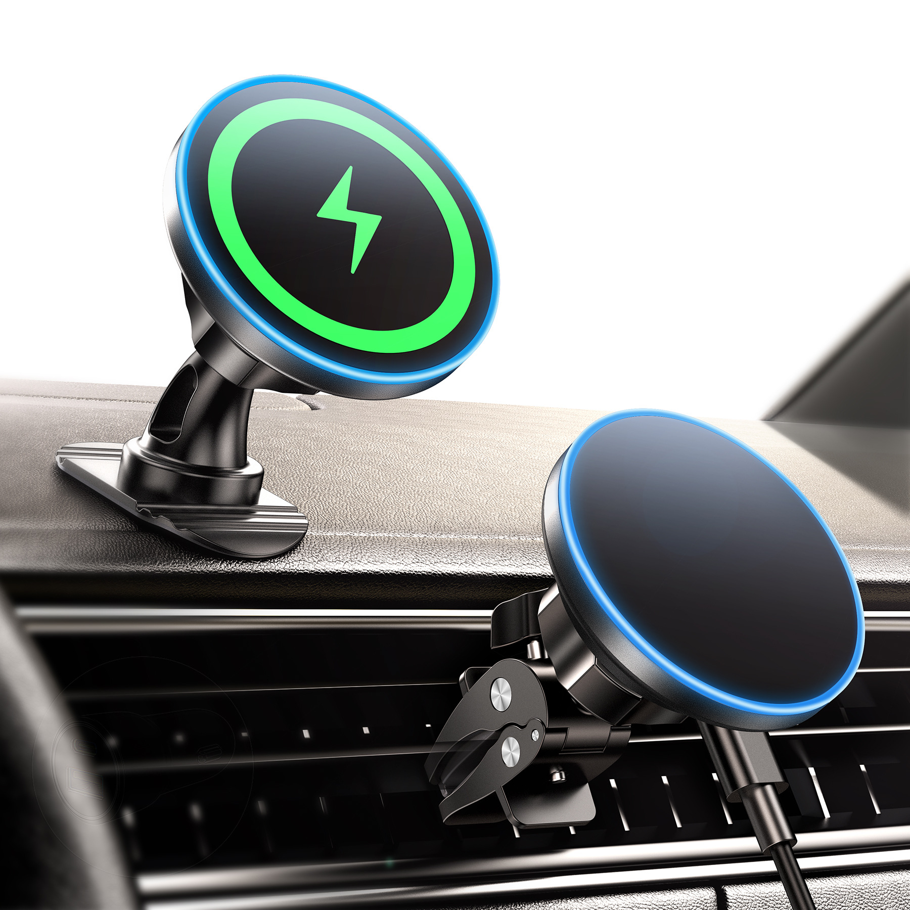 Kabellose 15-w-autohalterung Mit Magsafe-autoladegerät [360°-drehung/smart-chip] – Magnetisches Kabelloses Autoladegerät Für Iphone 15, 14, 13 Pro Max Und Samsung
