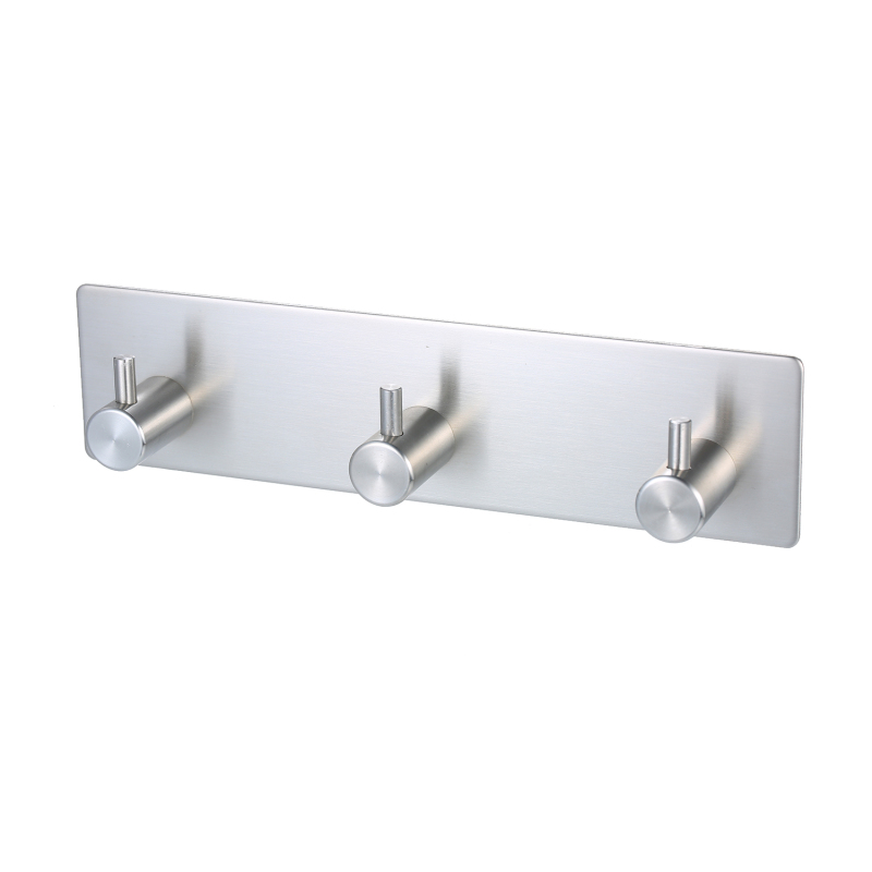 Wandhaken Aus Edelstahl, Kleider- Und Huthaken, Selbstklebender Badezimmerhaken, 3 Haken, 1 Stück