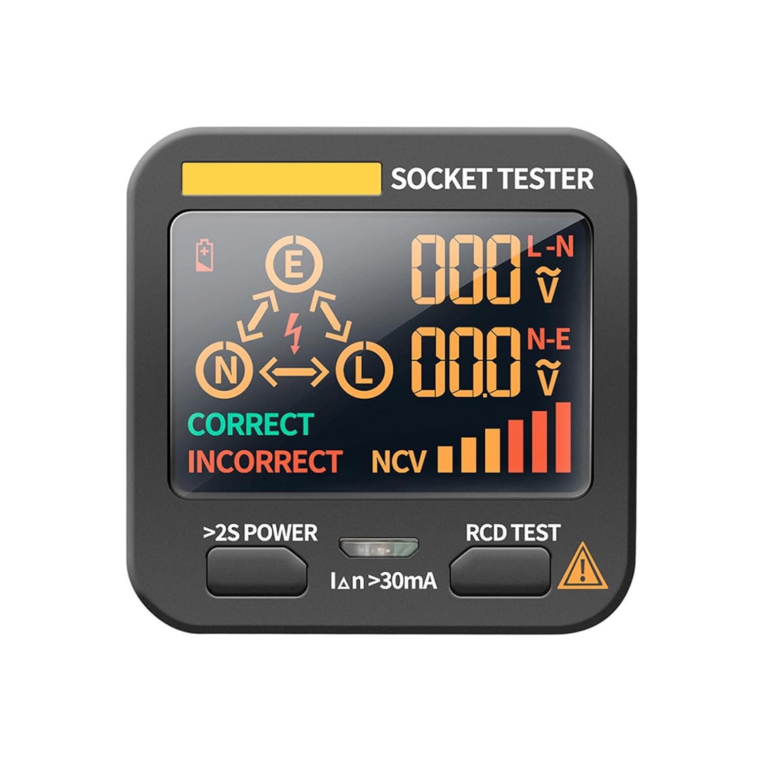 Spannungsprüfer, Digitales Lcd-display, Smart-plug-tester, Eu-stecker, Fi-schutzschalter-detektor, Polarisationselektroskop Für Netzphasenprüfstecker Für Aneng Ac11