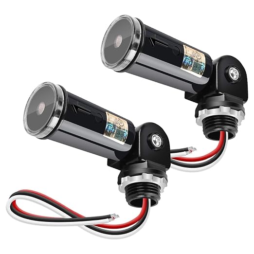 2 Stück Dämmerungsschalter Mit Fotozelle, Fotoelektrischer Schalter, Ip65 Wasserdichte Fotozelle Für 110v, 120v, 220v, 240v Außenbeleuchtung