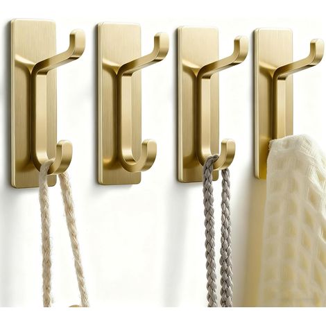 Extrem Starke, Selbstklebende Haken (maximale Tragkraft: 4,5 Kg) Aus Robustem Edelstahl Zur Anbringung An Wänden Und Türen. Ideal Zum Aufhängen Von Handtüchern, Jacken, Bademänteln Etc. Wandmontage. F