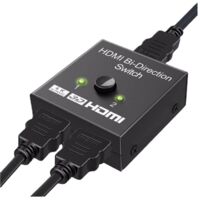 4k 60hz Hdmi-switch, Hdmi-splitter Aus Aluminium, Manueller Bidirektionaler Hdmi-switch, 1 Eingang, 2 Ausgänge Oder 2 Eingänge, 1 Ausgang, Unterstützt 4k, 3d, 1080p, Hdcp 2.2, Hdr Mit Ps5, Ps4, Xbox,