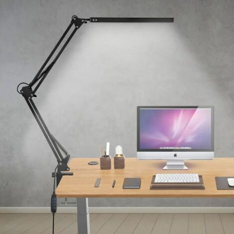 Led-schreibtischlampe, Architektenleuchte Mit Schwenkarm, Augenschutz, Dimmbare Leselampe