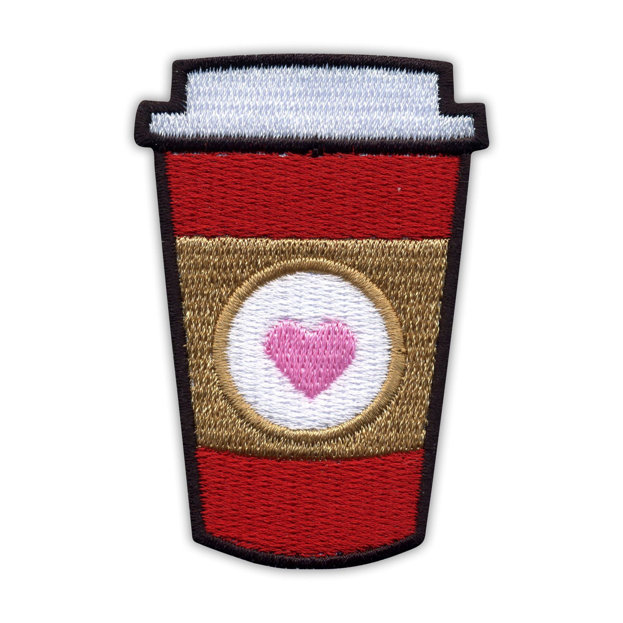 Patchion Kaffee Zum Mitnehmen - Magnetische Rückseite - Gestickter Aufnäher/abzeichen/emblem