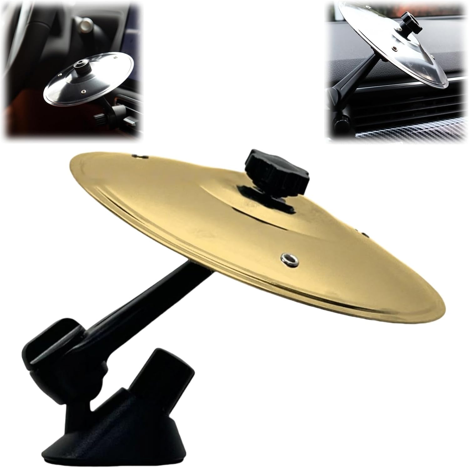 Crash-becken – Car Vent Saucer – Batteriebetriebene Car Vent Saucer – Mini-becken Mit Clip – Gold