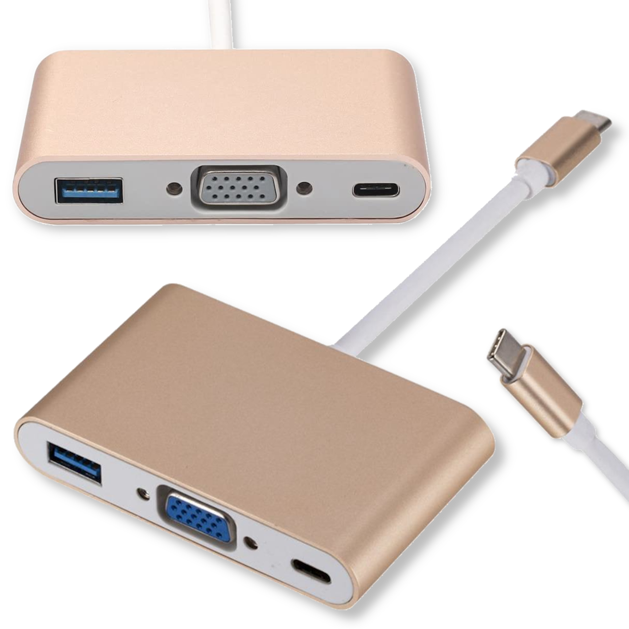Usb 3.1 Typ C Auf Usb 3.0 / Vga / Usb-c Gold-adapter-konverter