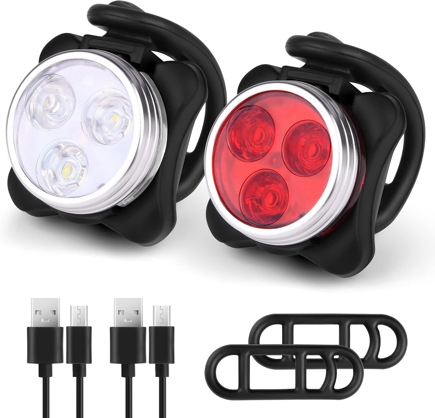 Led-fahrradlicht, Wiederaufladbares Fahrradlicht Vorne Und Hinten, Fahrradlicht-set, Usb, Stoßfest, Wasserdicht, Scheinwerfer, Led-fahrradlampe Für Mtb, Mountainbike, Radfahrer, Kinderwagen