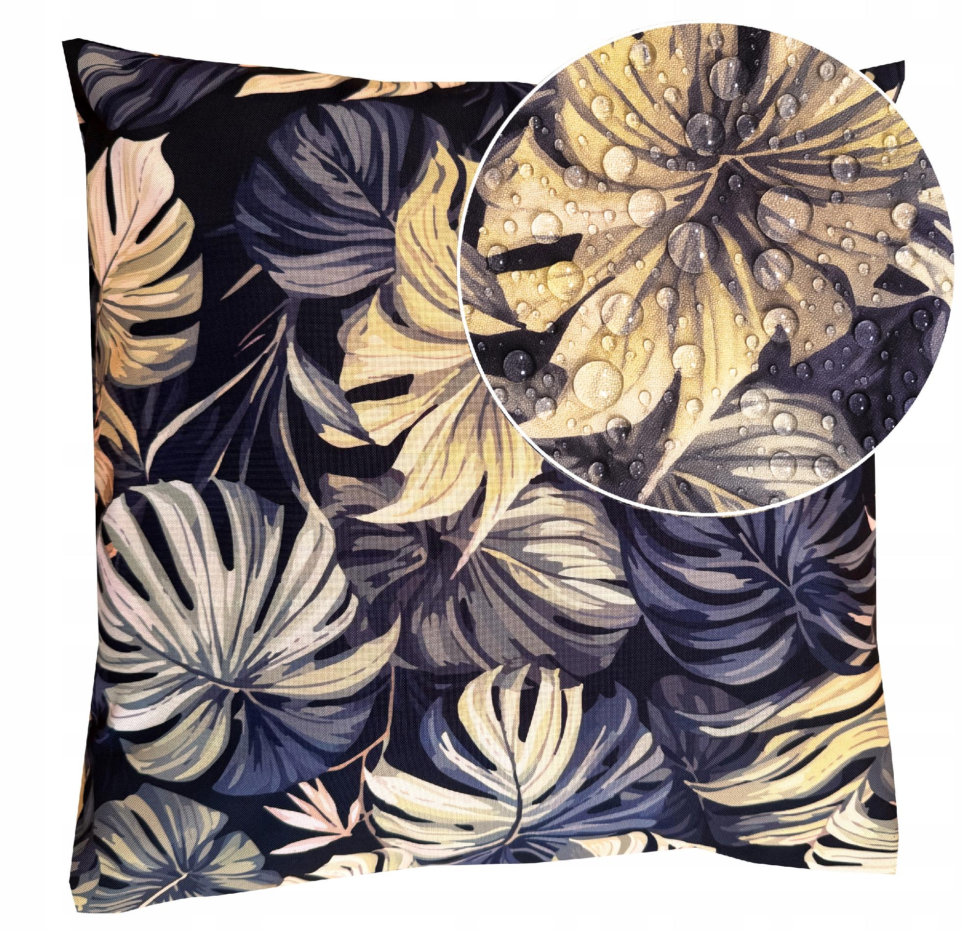 Monstera Gold Dekokissen Für Den Garten, Wasserfest Und Uv-beständig, 40 X 40 Cm + Füllung