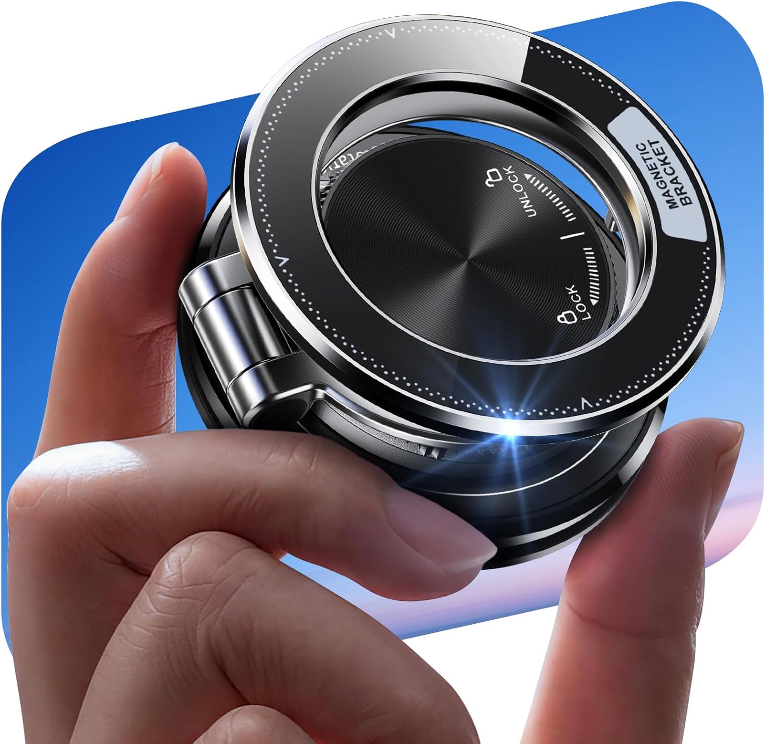 Magnetische Autohalterung Aus Metall [2400 Gf Magnet + 95 Lbs Saugnapf], Ultradünne Autohalterung Für Magsafe Gps, Drehbar Und Verstellbar Mit Ringhalterung Für Iphone Und Android