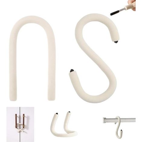 Set Mit 2 Flexiblen, Multifunktionalen Und Tragbaren S-förmigen Kabelbindern. Wiederverwendbare, Gedrehte Kabelbinder. Geeignet Für Handyhalterungen, Schrankschlösser, Kleiderschränke Und Zum Bündeln