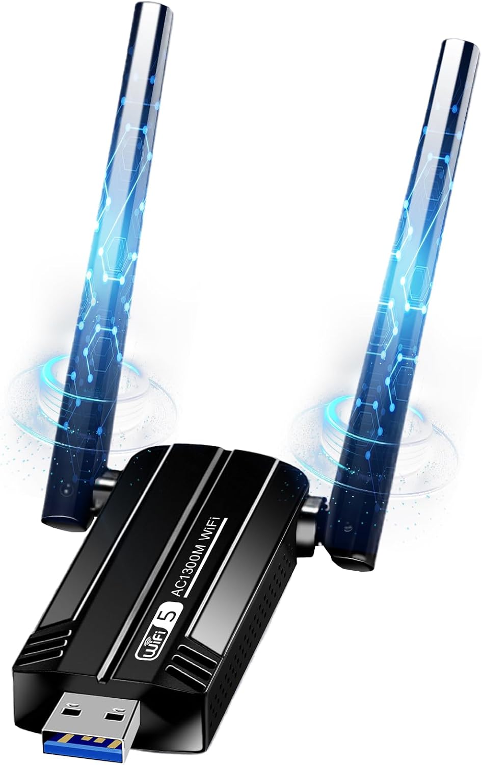 Leistungsstarker Ac1300 Mbit/s Wlan-dongle, Dualband Usb 3.0 Wlan-dongle, 2,4 G/5,8 Ghz Usb-wlan-adapter Für Pc/laptop/desktop/tablet, Kompatibel Mit Windows 11/10/8/7/vista/xp, Mac Os 10.9–10.15