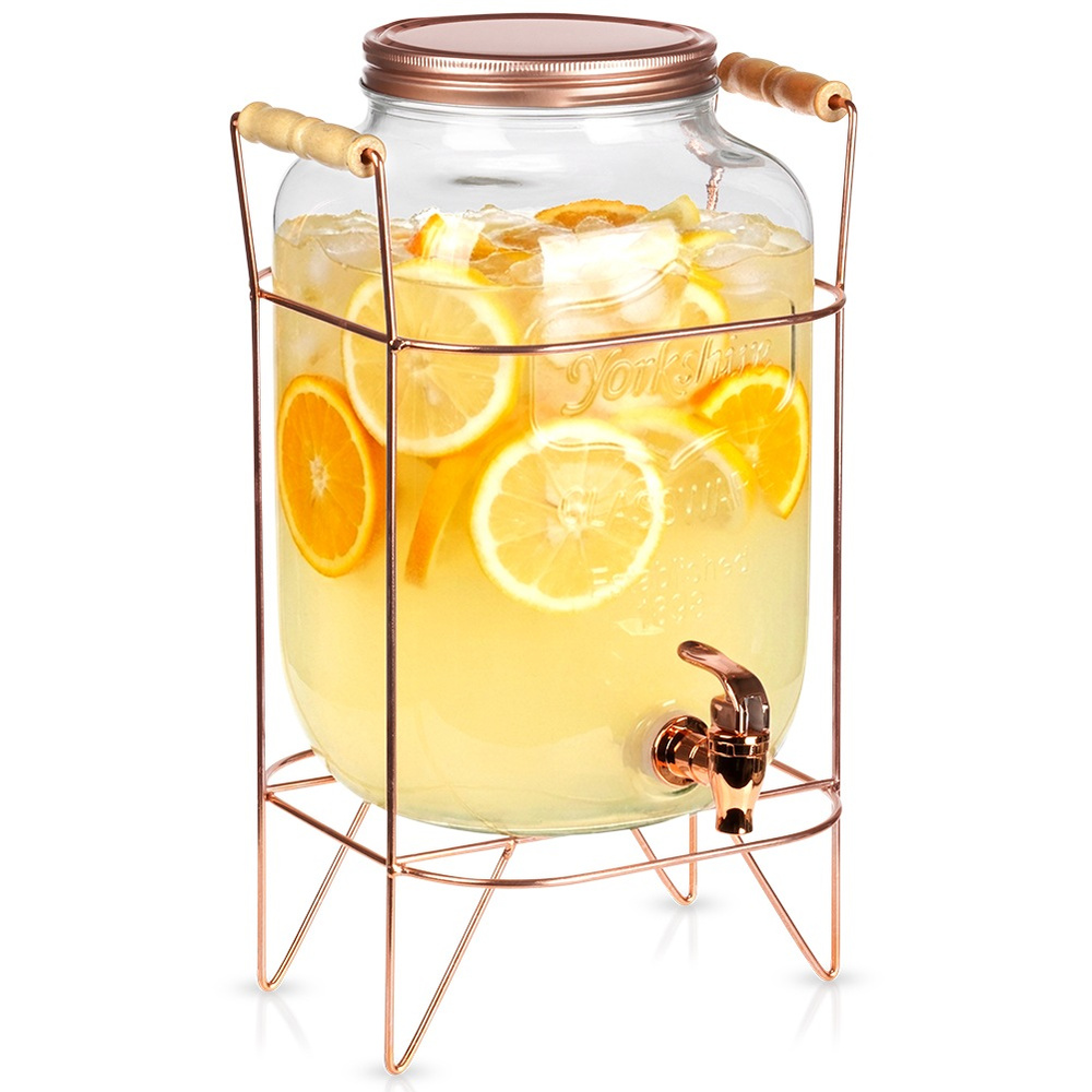 Trinkkrug Mit Zapfhahn Und Ständer, Goldfarben, 8 L