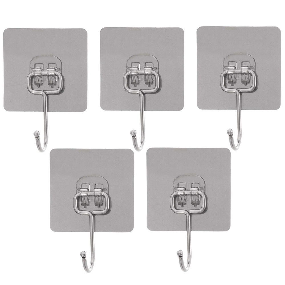 Selbstklebender Stahl-kleiderhaken 6,5 Cm 5 Stück.
