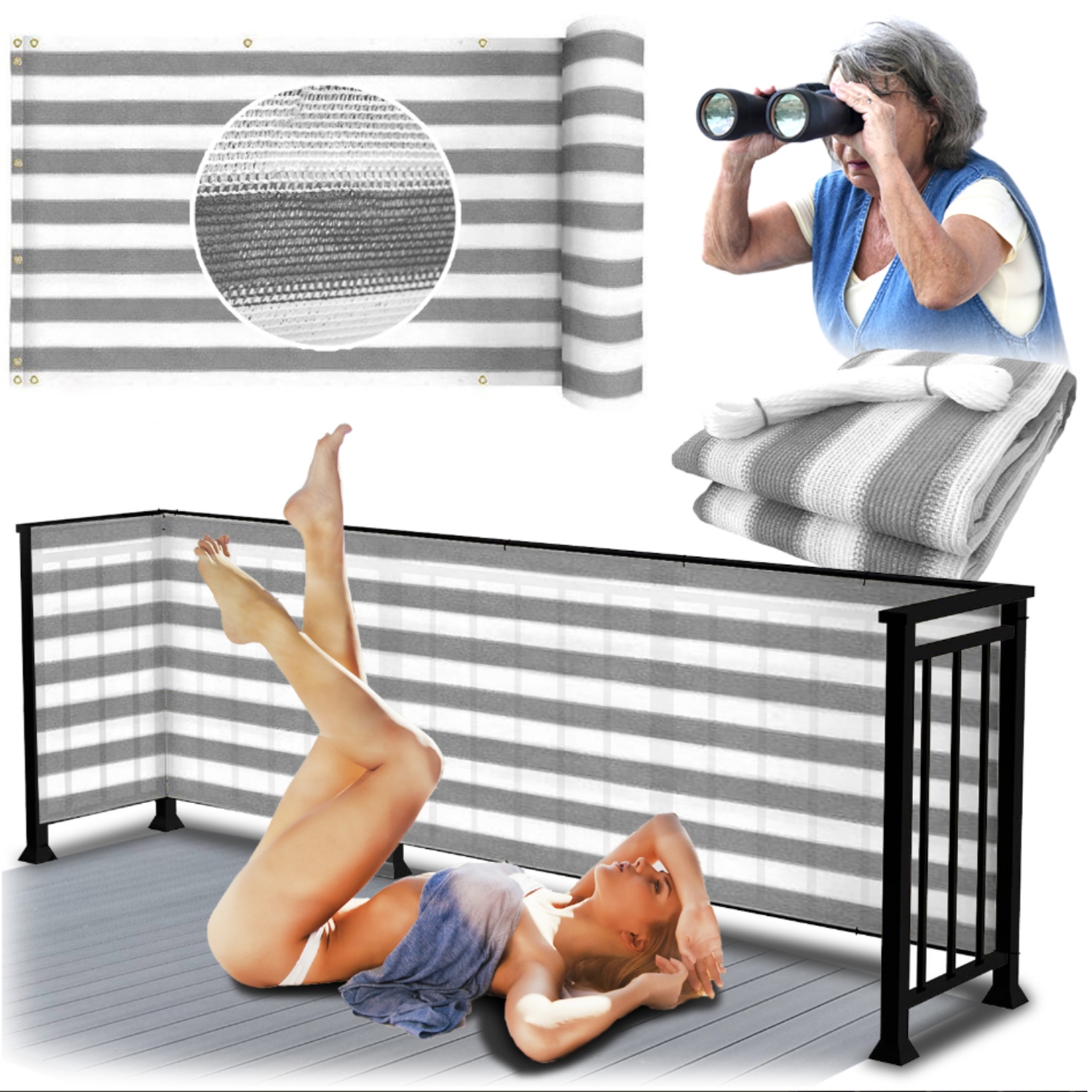 Balkon- Und Terrassenabdeckungsmatte, Uv-schutz 95 %, Balkonnetz 100 X 700 Cm, Gogarden