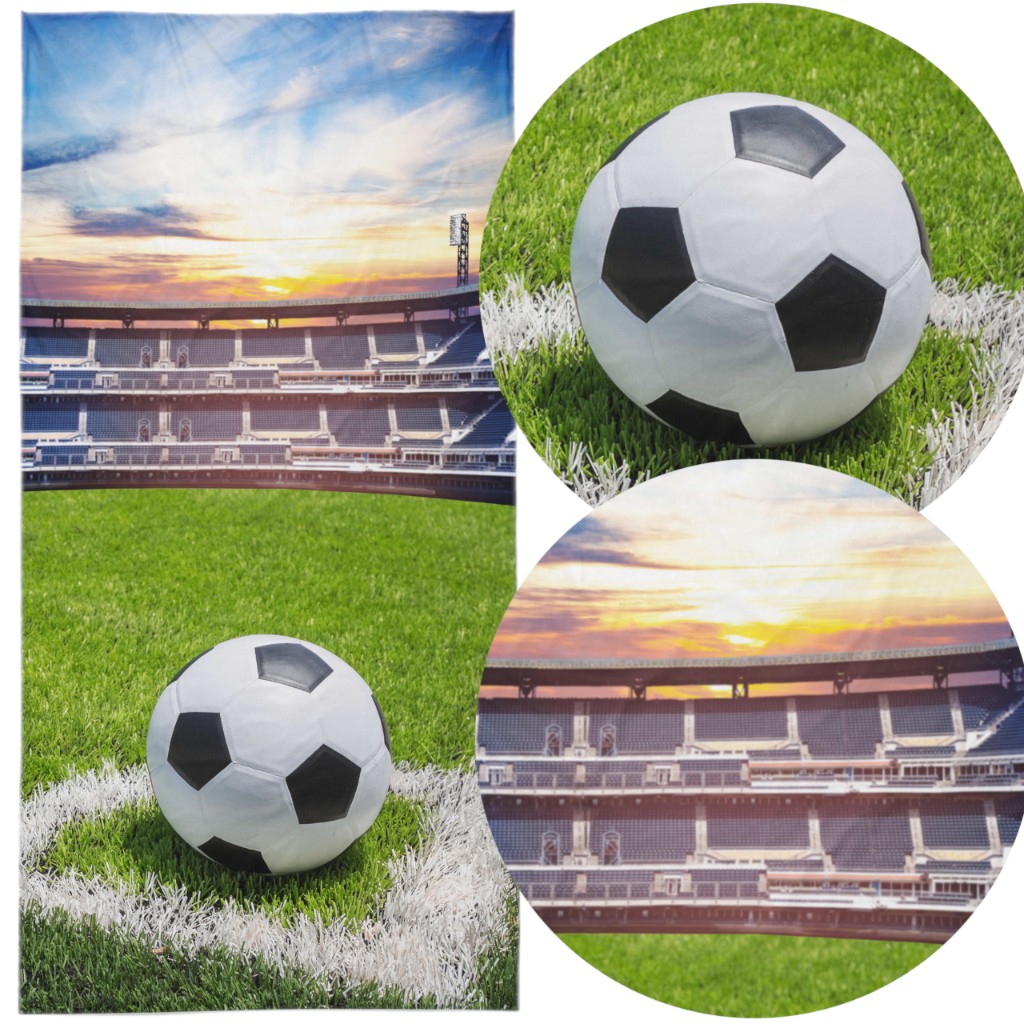 Strand- Und Badetuch 70 X 140 Cm, Baumwolle, Fußballtorfeld Gol