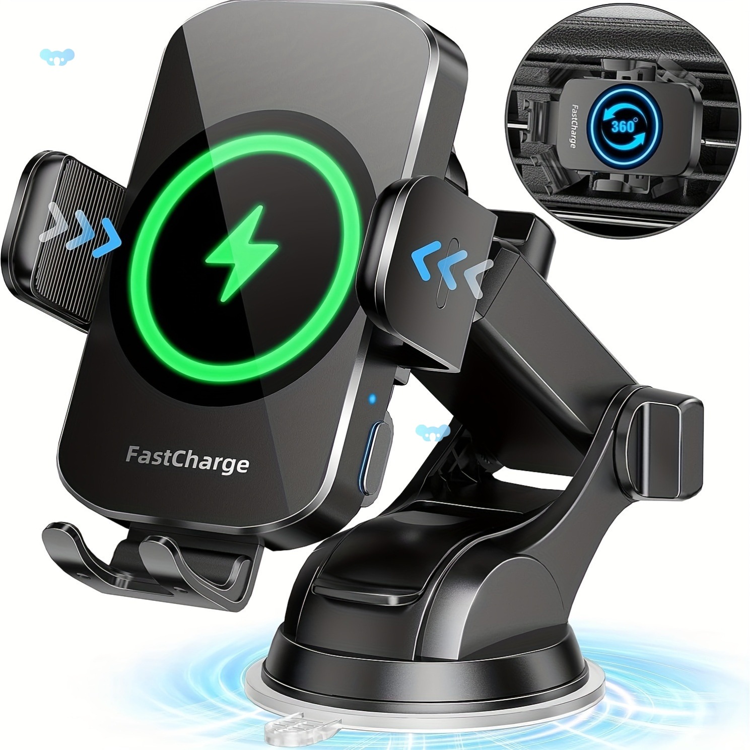 Anwendbare 15-w-autotelefonhalterung Induktion, [automatisches Klemmen] Schnelles Kabelloses Auto-induktionsladegerät [militärischer Saugnapf], Gps-ladegeräte Kompatibel Mit Iphone 16/15 Pro Max Galax
