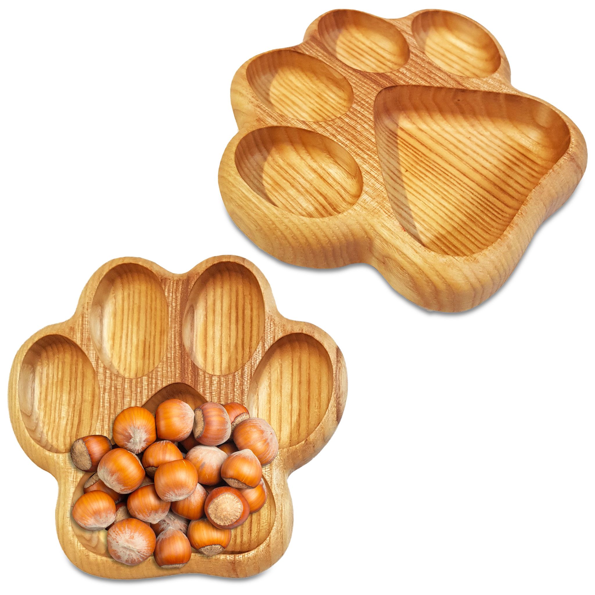 Holzschale, Servierplatte, Schale Für Trockenfrüchte Und Nüsse, Snacks, Kirschpfote
