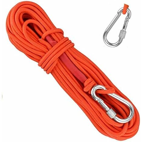 [nie Benutzt] Geflochtenes Polypropylenseil, 20 M Kletterseil Mit Karabiner, Uv-schutz, Schimmelresistent, Korrosionsbeständig, Multifunktional Zum Angeln, Bergsteigen, Camping, Rettungseinsätzen Und