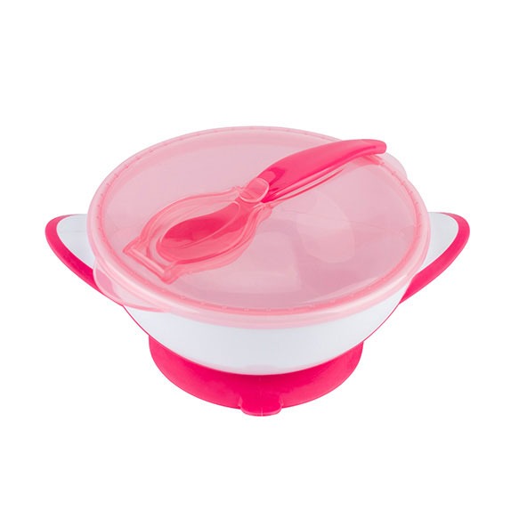 Baby-set: Saugnapf, Löffel Und Deckel Mit Löffelschutzhülle, Rot
