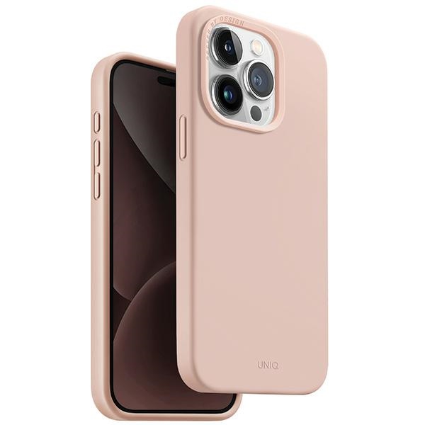 Uniq Lino Hue Iphone 15 Pro 6,1" Magclick Ladehülle Pink/blush Pink