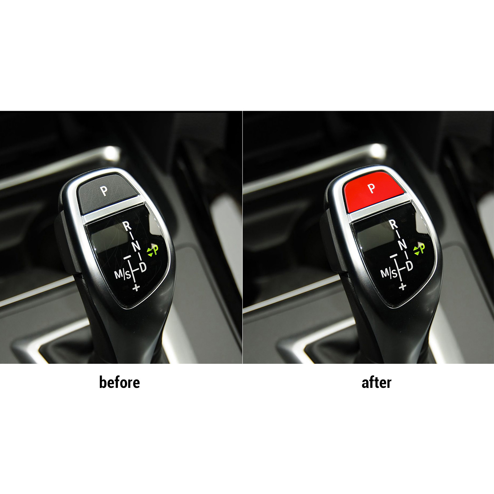 Parkknopf (p) Für Den Schalthebel – Ersatzteil Für Bmw 3er F30 Und 4er F32 F33 F36 (linkslenker) – Sportdesign Rot, Abs