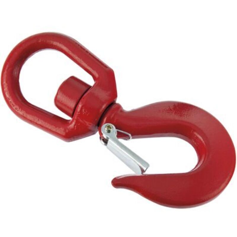 Corderies Tournonaises – Crochet À Émerillon Rouge – Charge Maximale 1500 Kg – Linguet De Sécurité Pour Levage – Compatible Avec Chaînes Et Sangles D'Arrimage