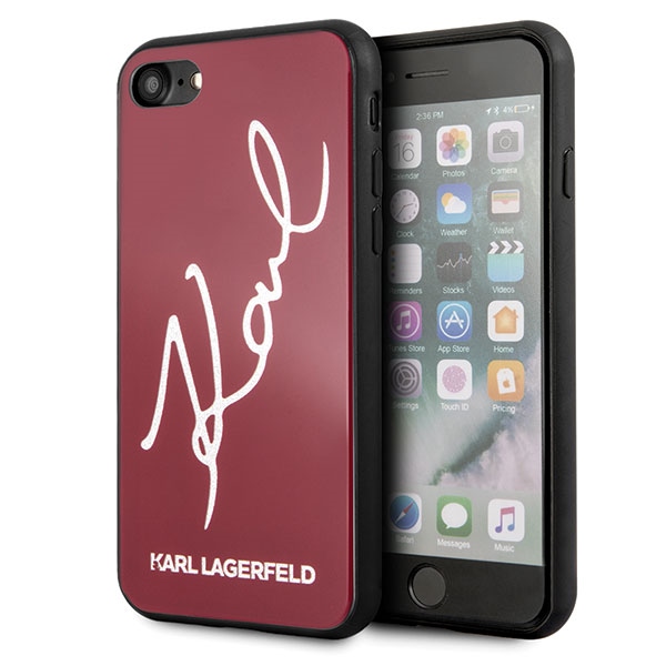 Karl Lagerfeld Klhci8dlksre Iphone 7/8se 2020 / Se 2022 Rote/rote Hartschalen-hülle Mit Glitzer