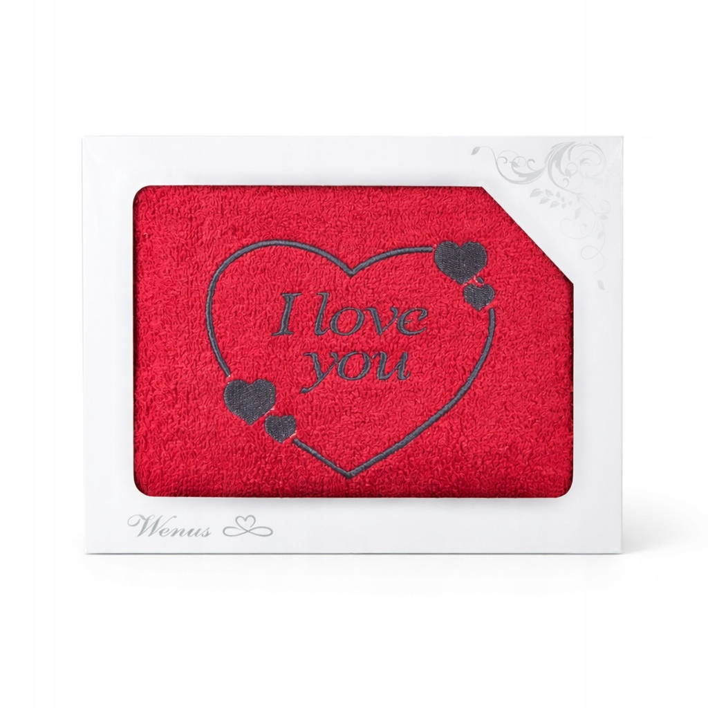 Rotes Baumwollhandtuch Mit Der Aufschrift „ich Liebe Dich“, Tolle Geschenkidee