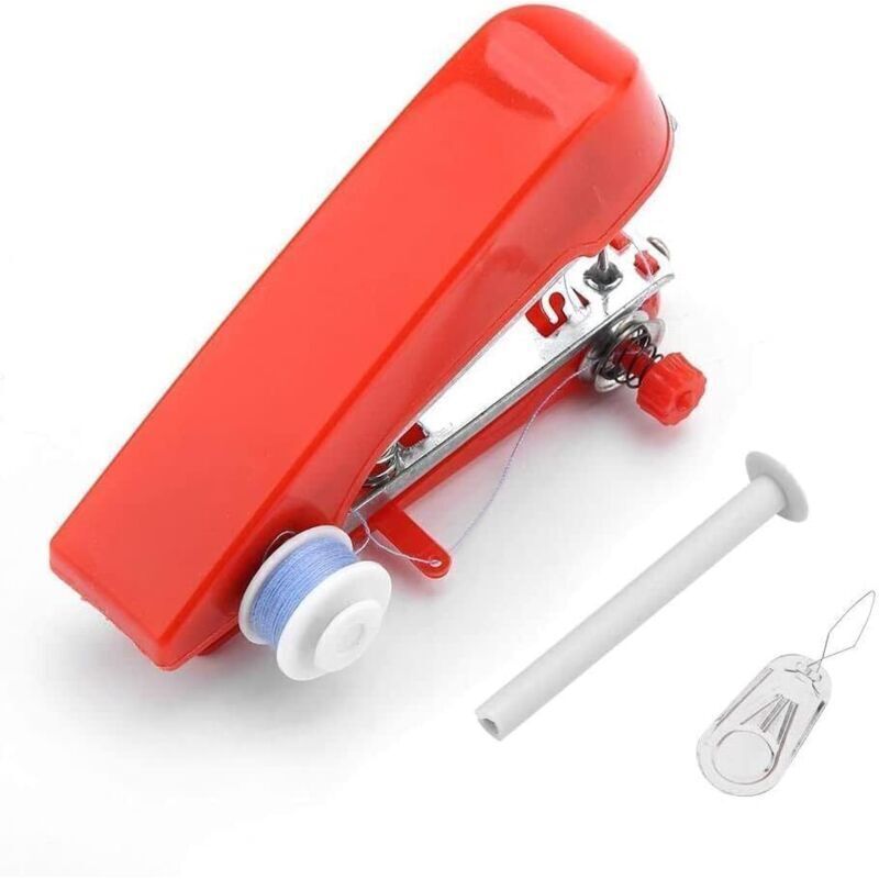 Mini-nähmaschine Für Anfänger Und Kinder – Rot, Mit Nähzubehör, Ideal Für Zuhause, Reisen Und Diy-projekte