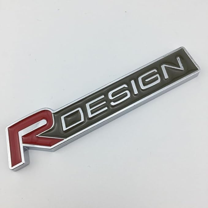 Car Logo And Lettering Sticker For Volvo R Design Xc60 V70 S60 V40 V60 C30 V50 (red)