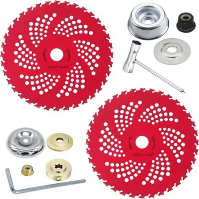 9-zoll-freischneiderklingen – 2-teiliges Set Aus Wolframkarbid (36 Zähne) Mit Universaladapter