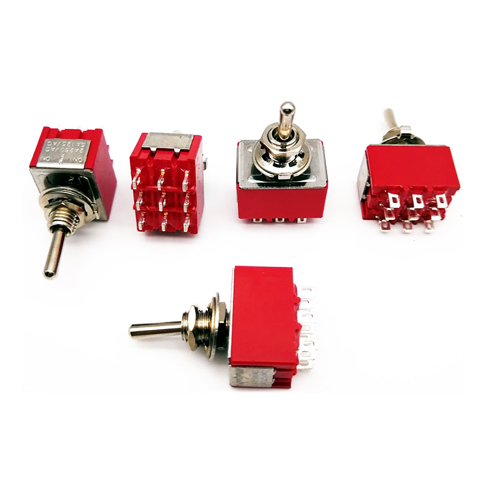 Mts-303 Wippschalter — 13 X 16,8 Mm — Rot, 9 Pins, 3 Positionen — Silberkontakte — 120 V/5 A 250 V/2 A [5er-packung]