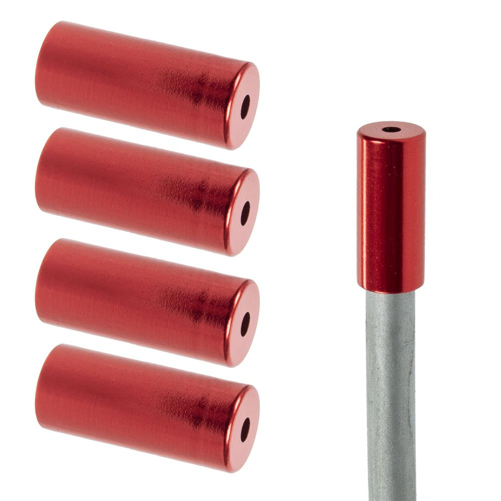 Schaltgehäuseenden, Aluminium 4 Mm, 5 Stück, Rot