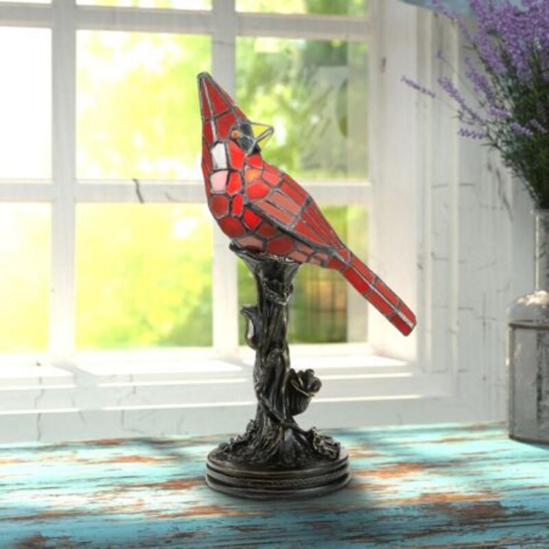 Créativité Lampe De Table À La Main Style Tiffany Lampe De Bureau Lampe De Chevet Avec Vitrail Pour Lampe De Chevet Veilleuse Éclairage Intérieur Needed,15 Cm,rouge