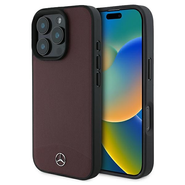 Iphone 16 Pro Max Mercedes Leder-hartschalenetui Magsafe Hülle Rot