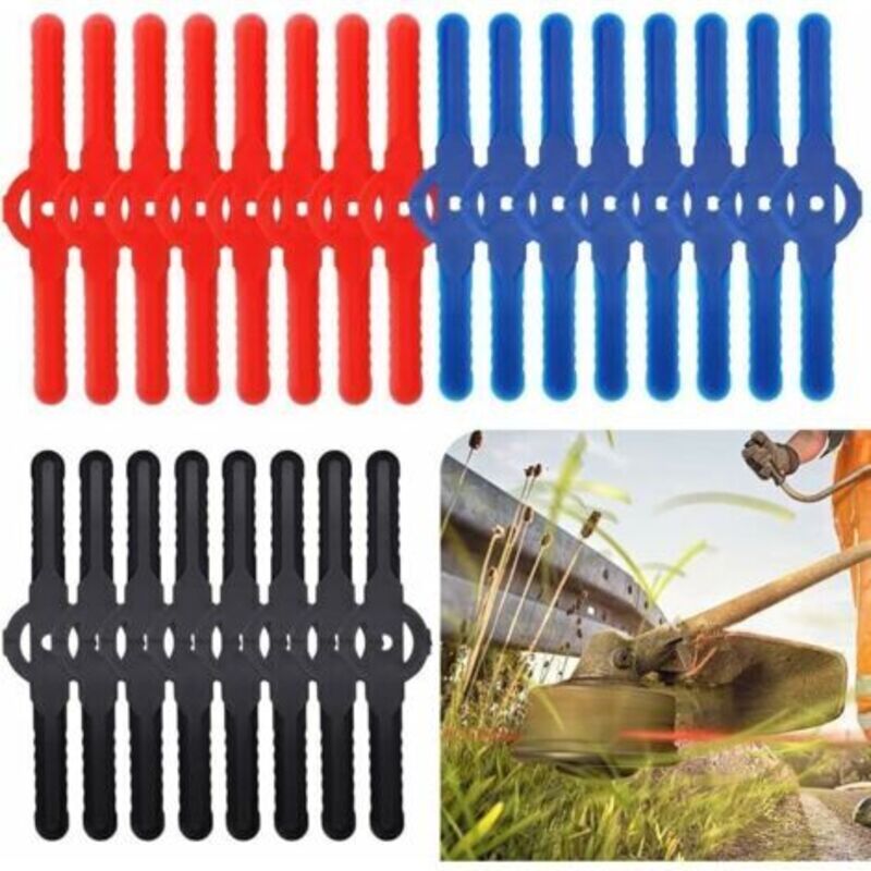 Lot De 24 Couteaux De Débroussailleuse Rouge - Coupe-bordure En Plastique - Outil De Jardin - Lame De Rechange Pour Coupe-bordure Sans Fil (rouge)..