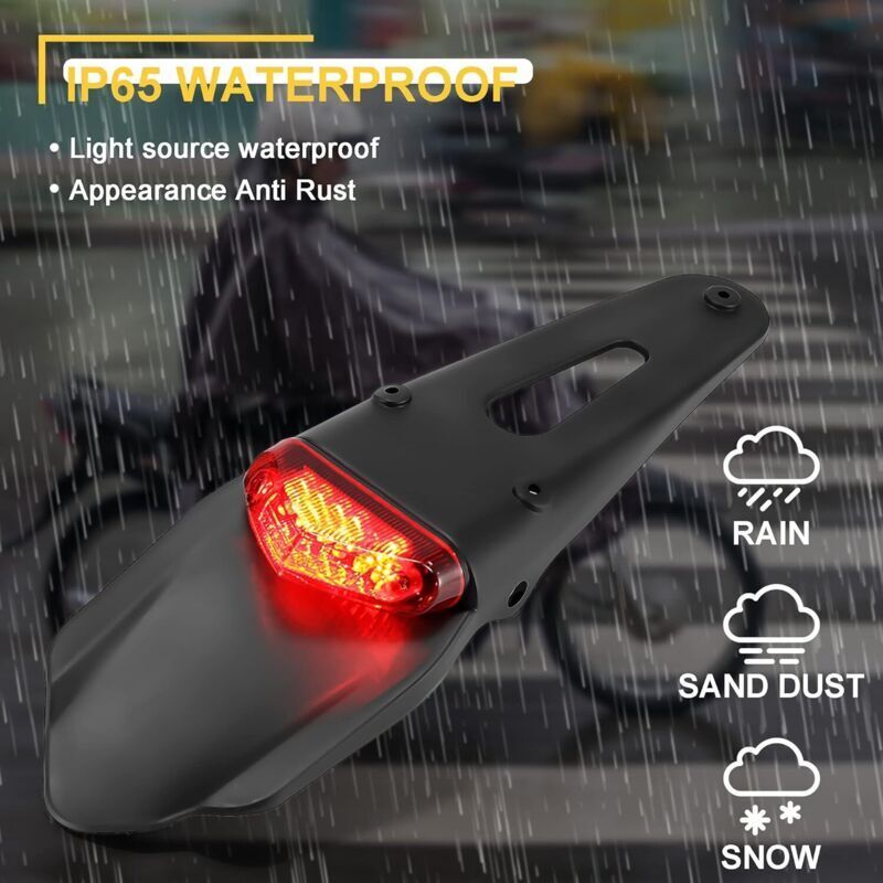 Led-rücklicht Mit Integriertem Schutzblech Für Honda Xr250/xr400/xr650, Wr250f/wr450f, Crf250x/crf450x Motorräder – Rot