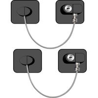 2er-set Kindersicherungen, Kein Bohren Erforderlich, 18 Cm Flexibles Kabel, Für Kühlschrank, Schrank, Fenster, Kindersicherung