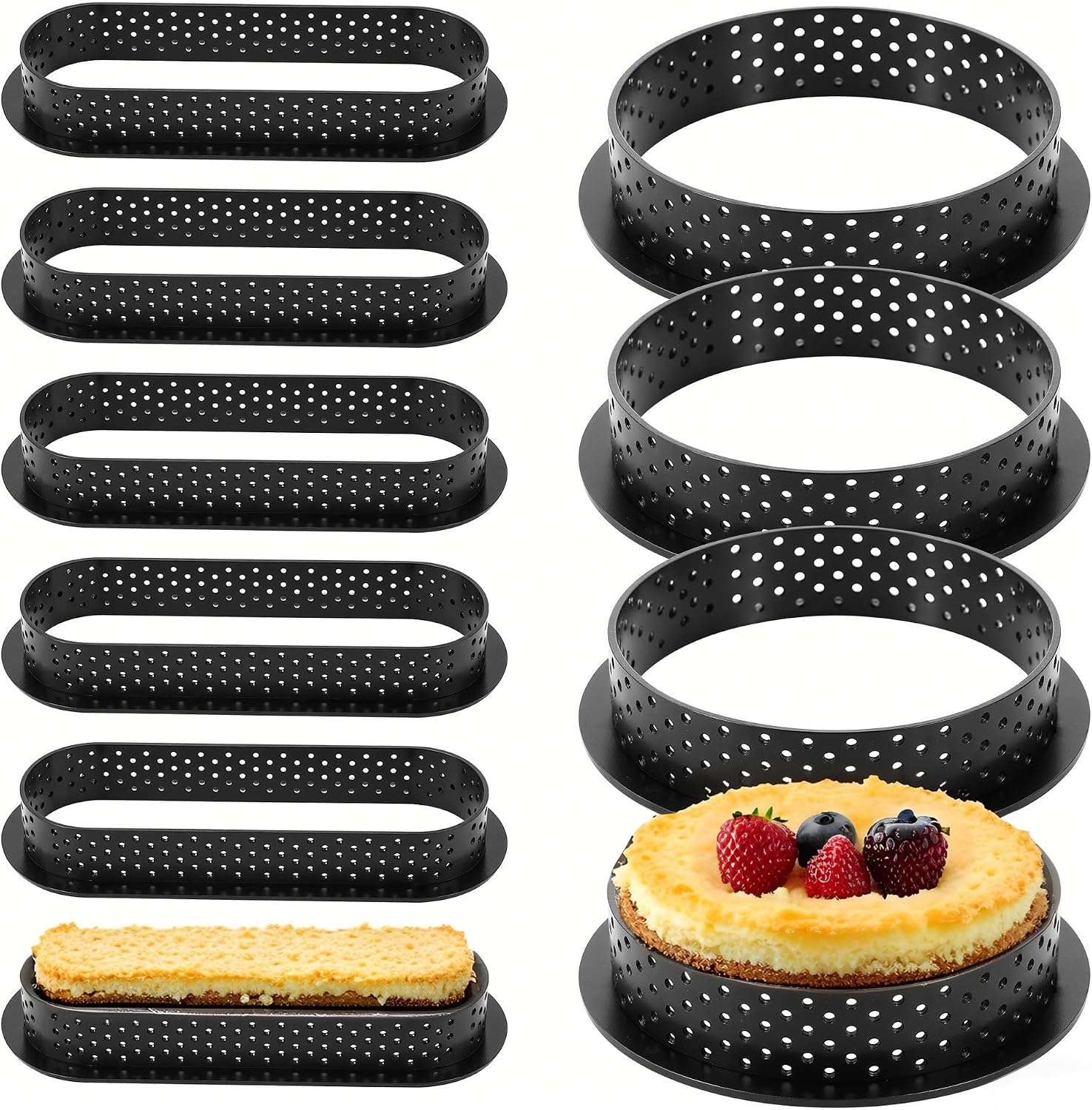 10-teiliges Gebäckring-set, Tarteringe, Törtchenformen, Geeignet Für Die Zubereitung Von Muffins, Donuts Und Kuchen