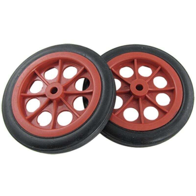 2 Roues De Remplacement Pour Caddie 4.4 Pouces Rouge Et Noir