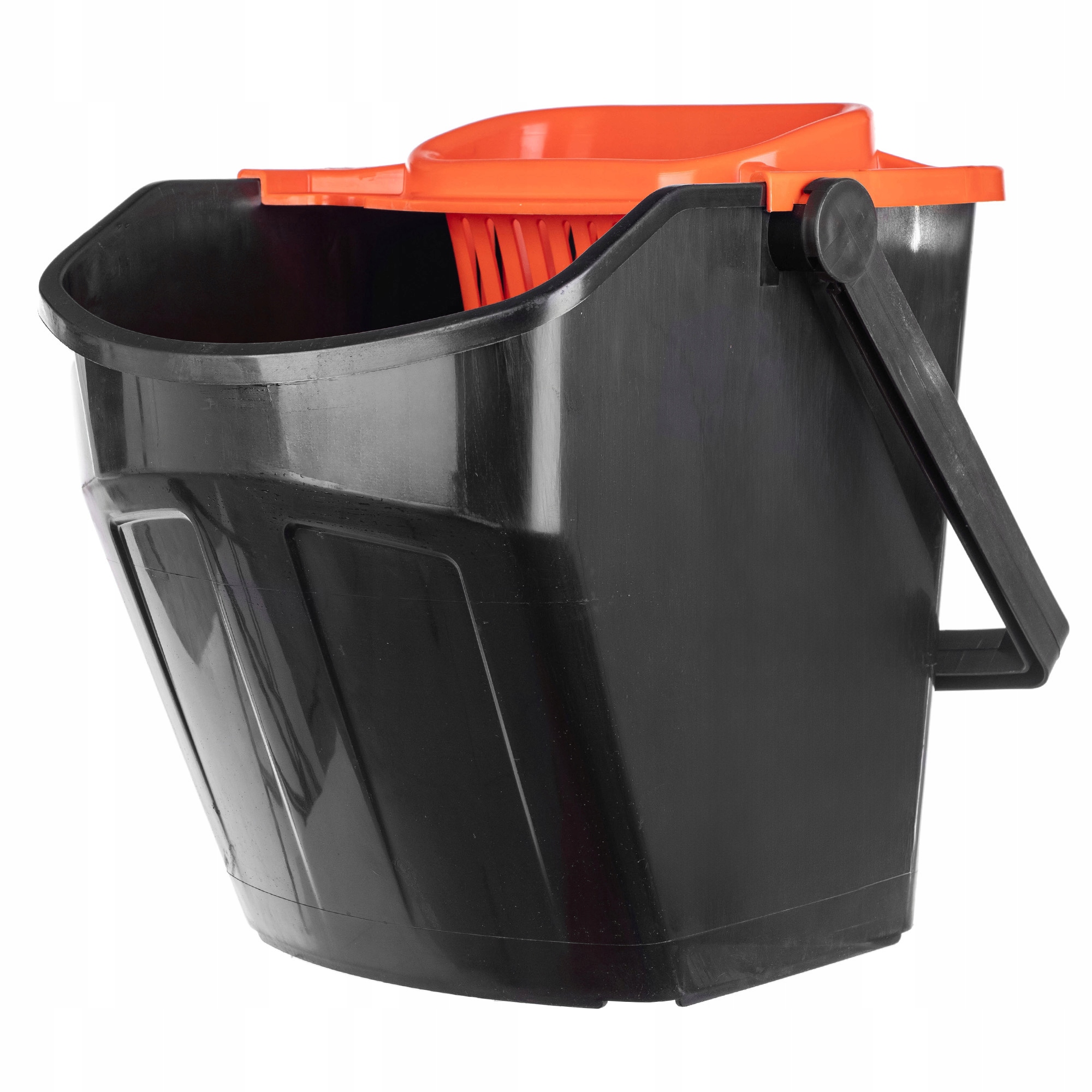 25-liter-eimer Mit Auswringer, Flachmopp – Schwarz-orange