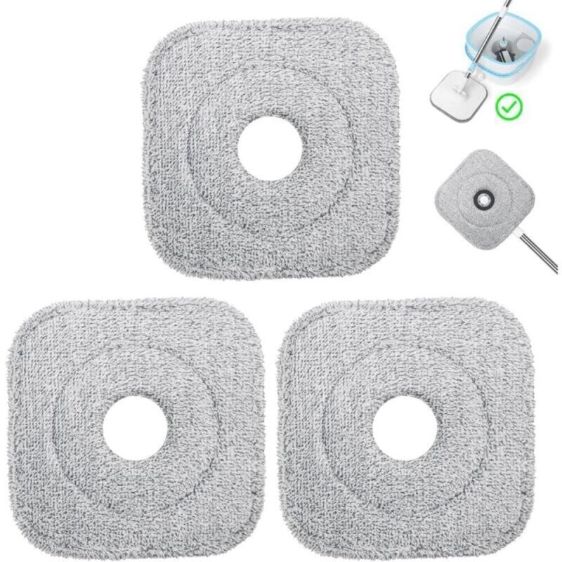 Ersatzköpfe Für Mikrofaser-wischmopps – 3er-pack Saugfähige, Quadratische Pads, Maschinenwaschbar, Für Nass- Und Trockenreinigung