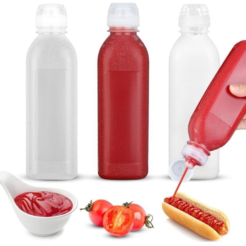 300-ml-quetschflaschen Für Soßen – 3er-set, Bpa-freier, Lebensmittelechter Kunststoff, Ergonomisch Und Auslaufsicher Für Würzmittel