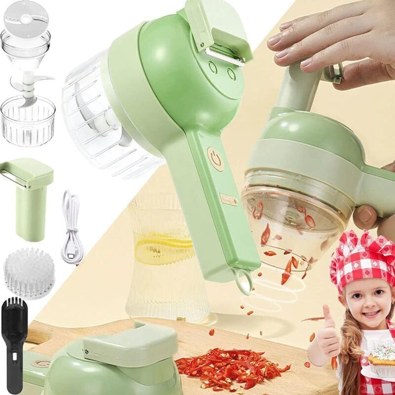 4-in-1 Manueller Gemüseschneider Aus Edelstahl – Multifunktionaler Schneider Für Zwiebeln, Knoblauch, Sellerie, Ingwer Und Fleisch
