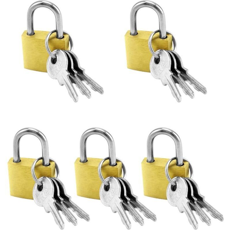 Mini-vorhängeschlösser Aus Messing, 20 Mm – 5er-pack Für Koffer, Schließfächer Und Reisetaschen, Kompakt Und Langlebig