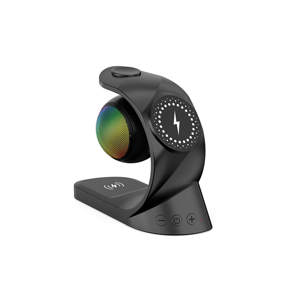 5-in-1 Lautsprecher 15w Magnetisches Kabelloses Ladegerät Für Uhr Kopfhörer Und Handy Schwarz Universal