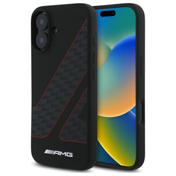 Amg Amhmp16s2scfr Iphone 16 6,1" Schwarze Hartschalen-schutzhülle Mit Zielflaggenmuster Und Magsafe-funktion