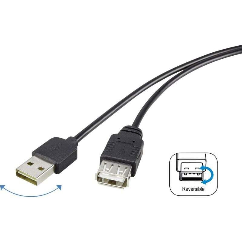 Wendbares Usb-2.0-kabel, 1,80 M, Schwarz Mit Vergoldeten Anschlüssen – Rf-4096113 Y832491